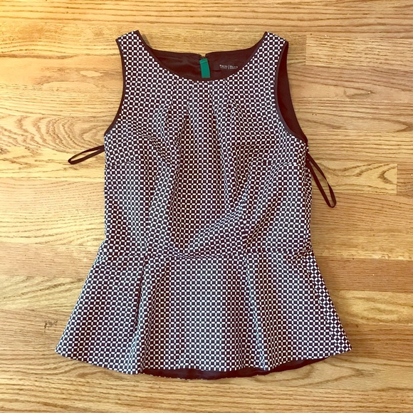 WHBM Black/White Peplum Tank - Picture 1 of 3
